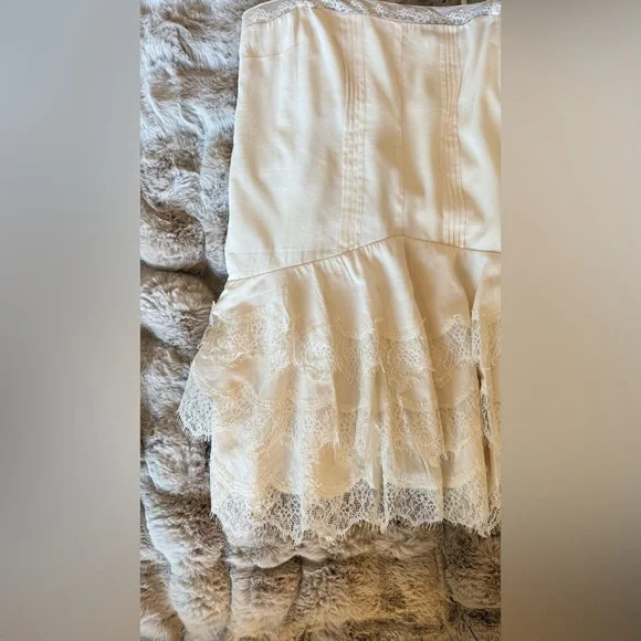 Reformation Cream Lace-Trim Slip Mini Dress - Picture 9 of 15